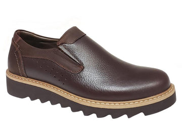 Plain Toe Quarter Brogue Chunky Zigzag Sole Gentlemen's Casual Loafers