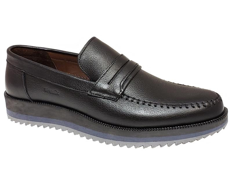 Stitched Toe Zigzag Sole Gentlemen's Penny Loafers